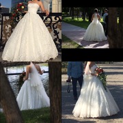 Красивое кружевное свадебное платье