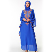 Мусульманское платье синего цвета из шифона