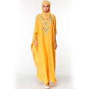Мусульманское платье ярко желтого цвета из шифона